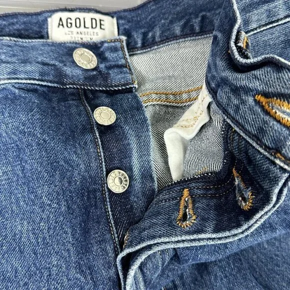 Agolde Riley High Rise Straight Crop Air Blue - Picture 7 of 10